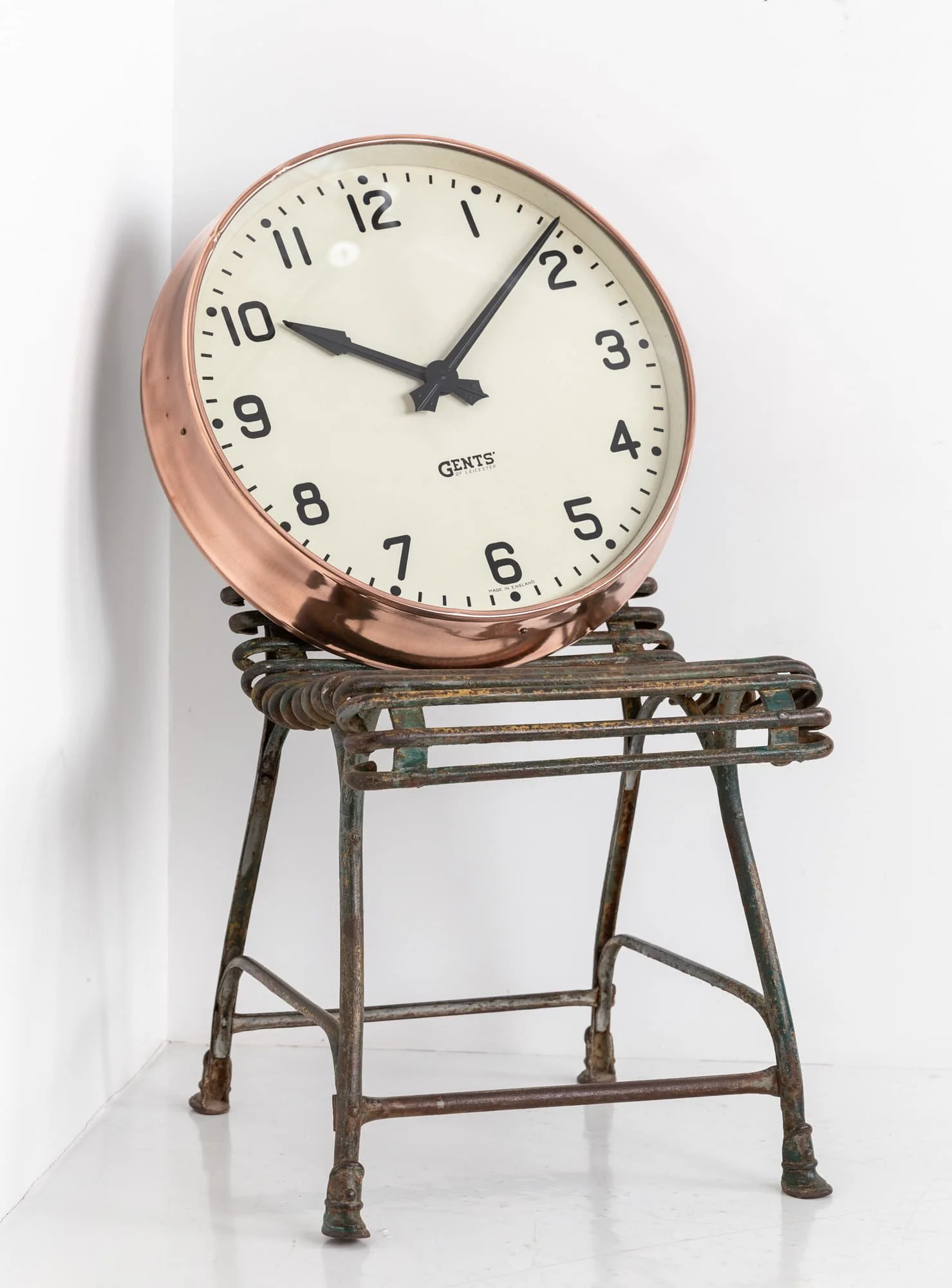 Copper Gents of Leicester Factory Wall Clock — Antiques Workshop